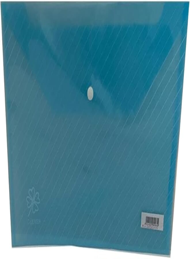 Clever Envelope Plastic File with a Capsule, 0.18 mm Size, Transparent Blue